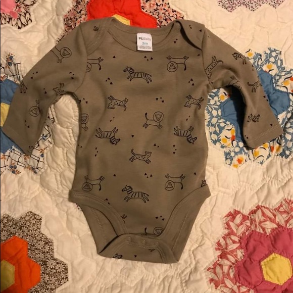 PLBaby long sleeve onesies. Size 3months. Brown with zebras. - Picture 1 of 1